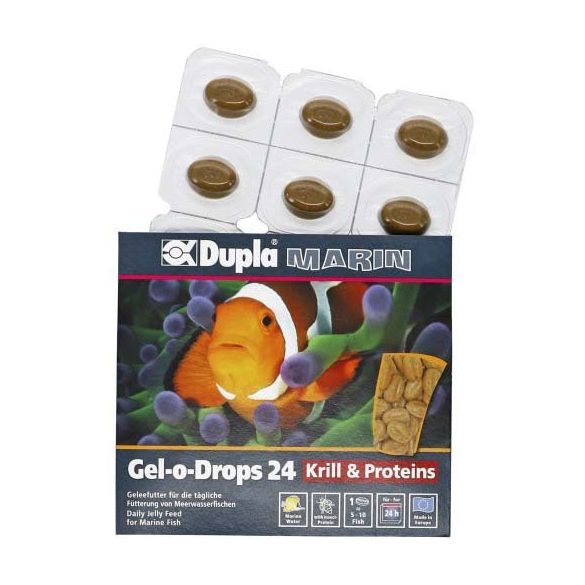 Dupla Marin Gel-o-Drops 24 Krill & Proteins - Zselés eledel tengeri halaknak - krill és fehérje 12x2g