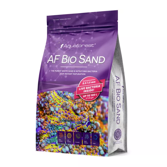 Aquaforest Bio Sand 1-2mm - baktériummal dúsított aljzat 10kg (dobozban)
