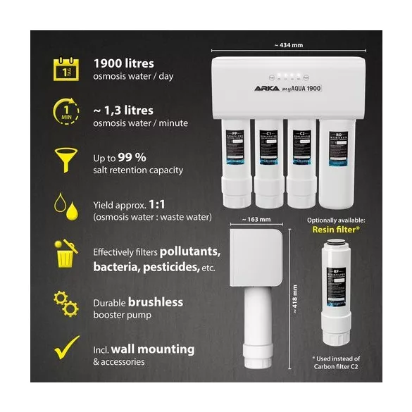 Arka MyAqua1900 fordított ozmózis szűrő 1900 liter/nap