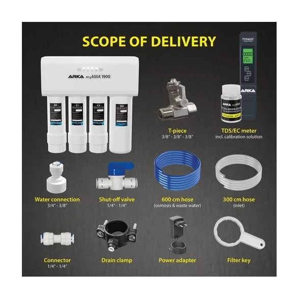 Arka MyAqua1900 fordított ozmózis szűrő 1900 liter/nap