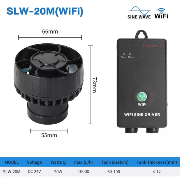 Jebao Sine Wave Pump SLW-20M WIFI-s áramoltató 10.000 l/h 